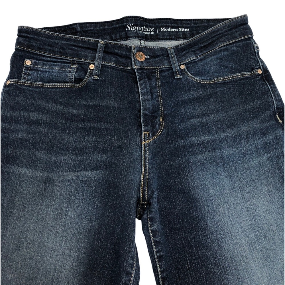 Signature by Levi Strauss & Co Modern Slim Dark Wash Jeans Womens 10S W30 L26 - Picture 6 of 10